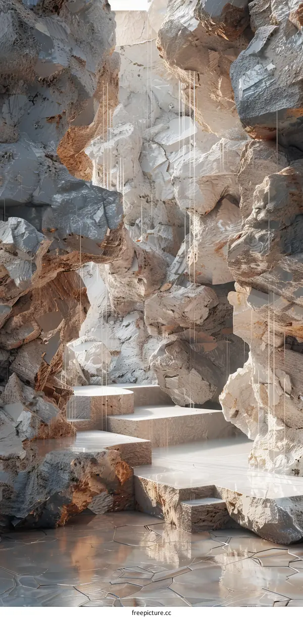 Abstract Stone Cave Interior Design