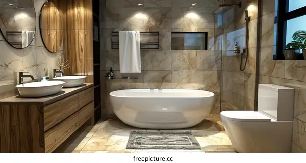 Modern Bathroom Interior Design Illustration