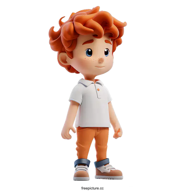 [Transparent Background PNG]3d cartoon character of a boy