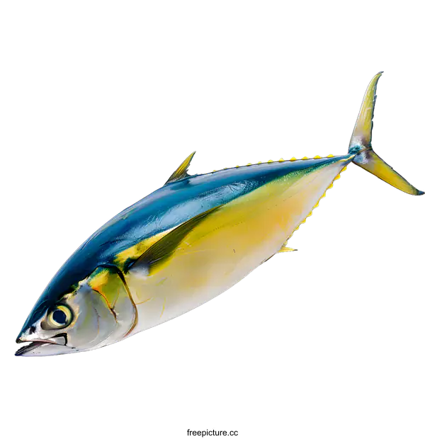 [Transparent Background PNG]Fresh Yellowfin Tuna Fish on White Background