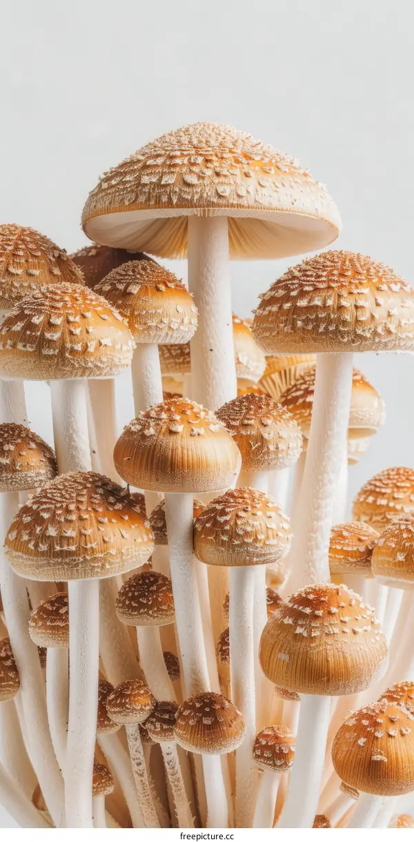 A cluster of shaggy ink cap mushrooms