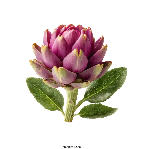 [Transparent Background PNG]Close Up of a Single Purple Artichoke
