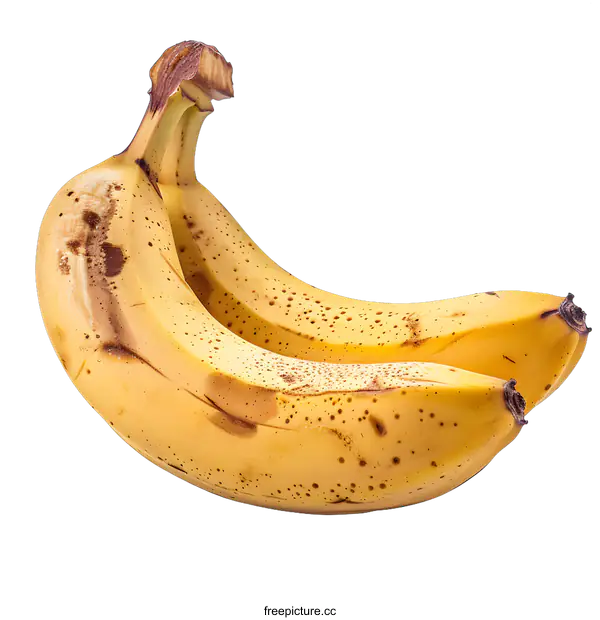 [Transparent Background PNG]Two Ripe Bananas on White Background
