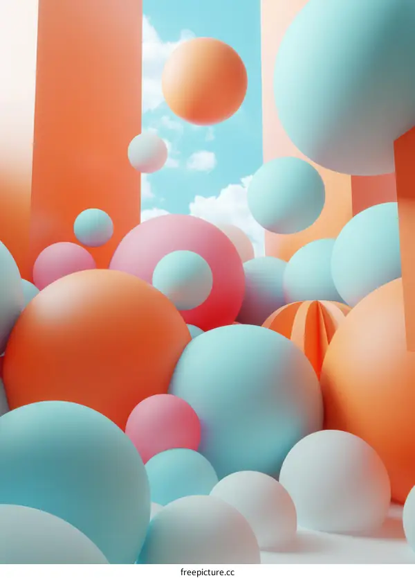 Colorful Balls in Surreal Digital Space