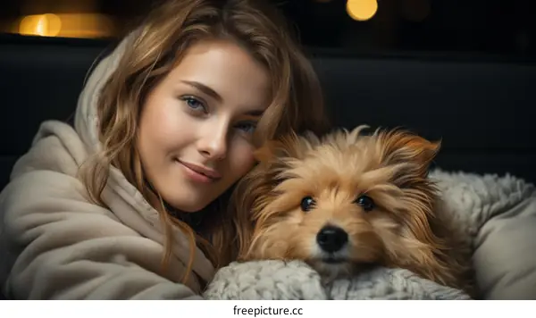 Young woman with a dog