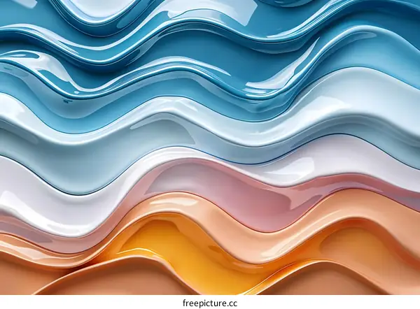 Colorful 3D rendering of a wavy surface