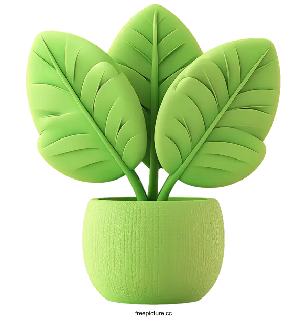 [Transparent Background PNG]Cartoon Plant in Pot Illustration