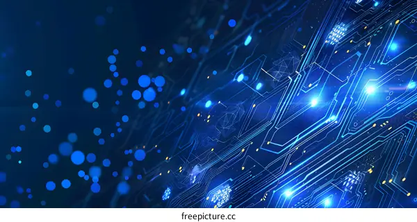 Abstract Blue Circuit Board Technology Background