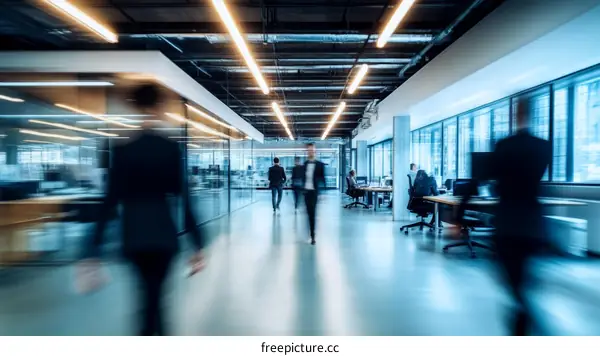 Busy Business People Working in Modern Office