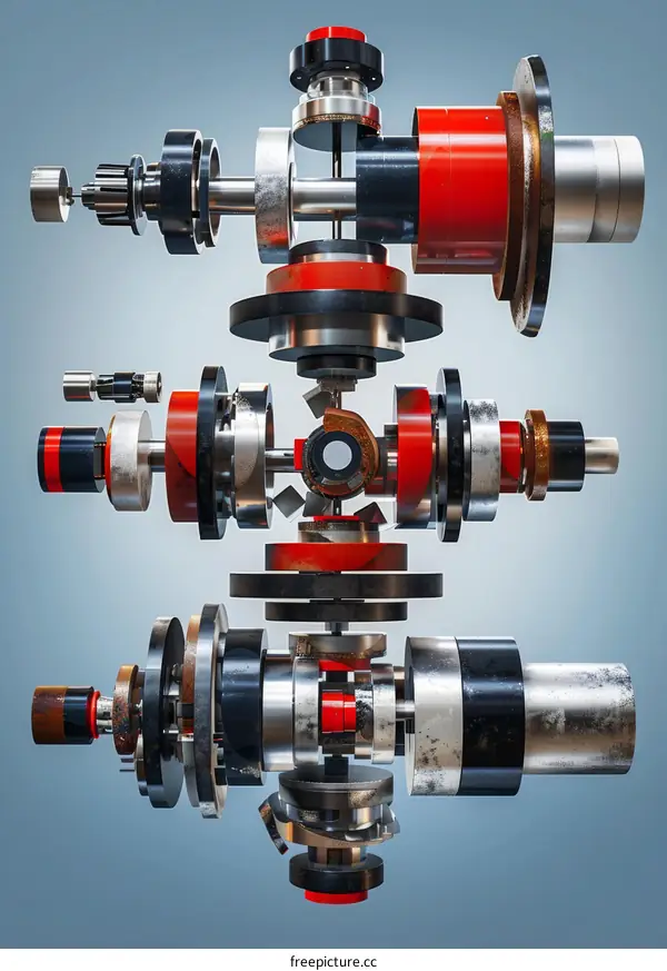 Rusty and New Mechanical Components