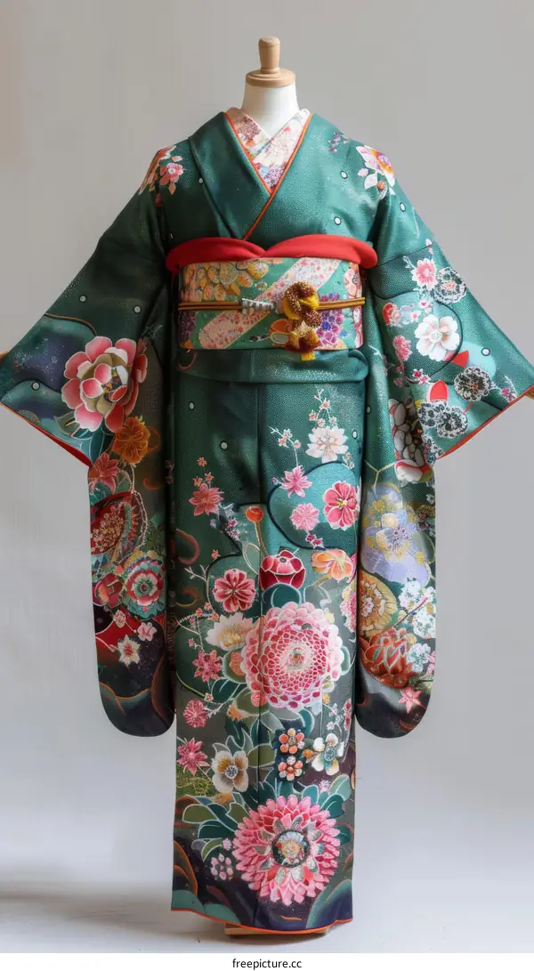 A kimono with a floral pattern