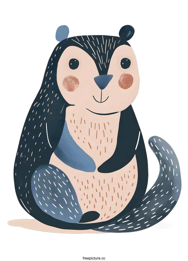 [Transparent Background PNG]Cute Cartoon Animal Illustration of a Sitting Bear