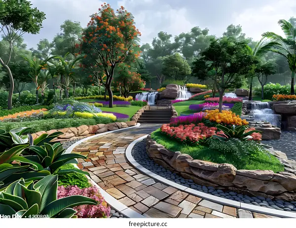 Garden landscape design renderings
