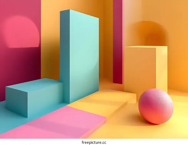 Abstract Colorful Geometric Shapes Background