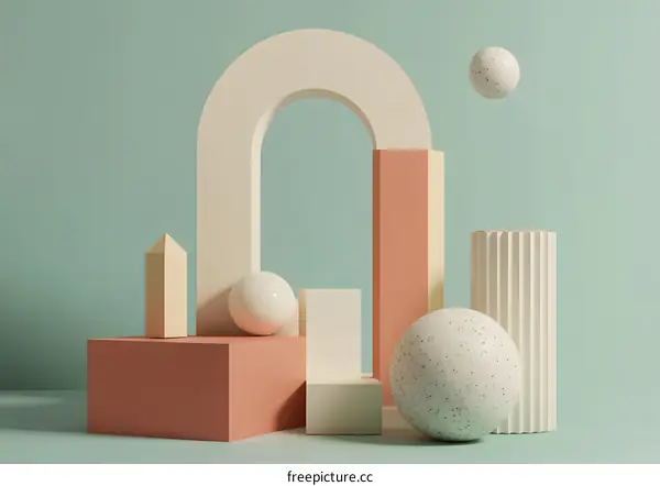 Abstract Geometric Shapes 3D Illustration