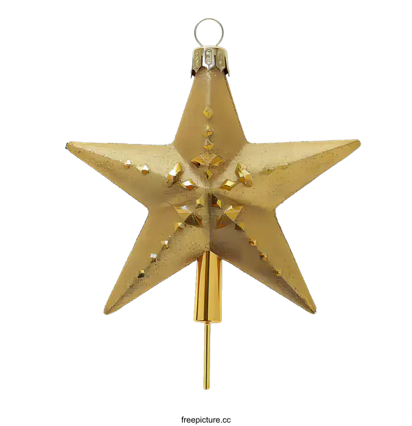[Transparent Background PNG]Golden Star Christmas Tree Topper