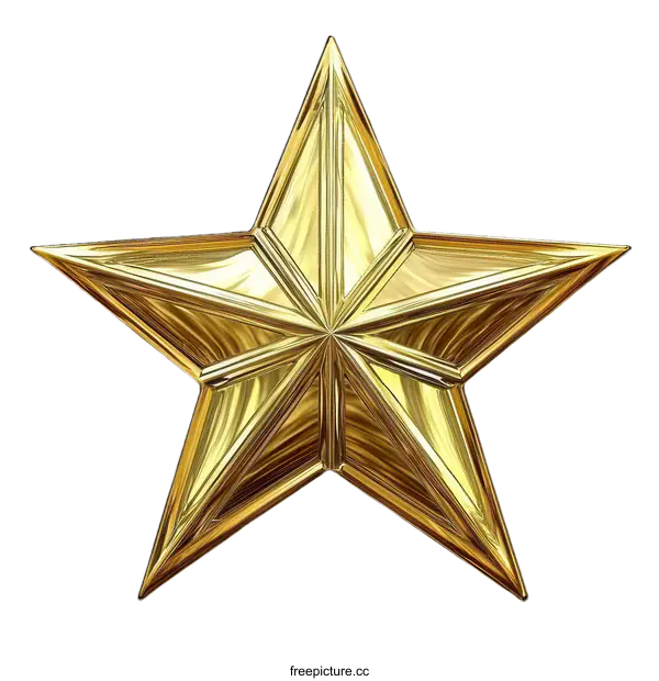 [Transparent Background PNG]Golden Star Illustration