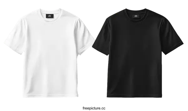 [Transparent Background PNG]Blank T-shirts in White and Black