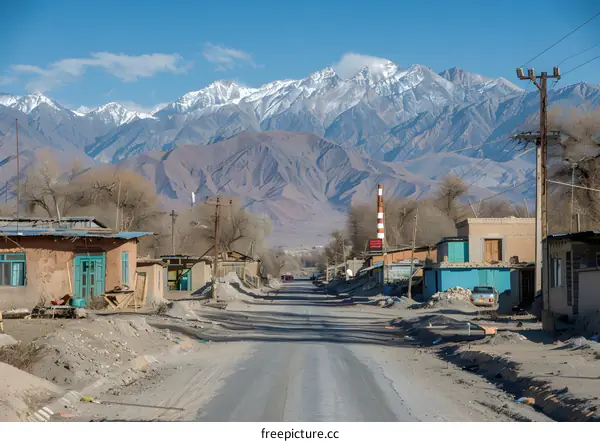A village road in the mountains