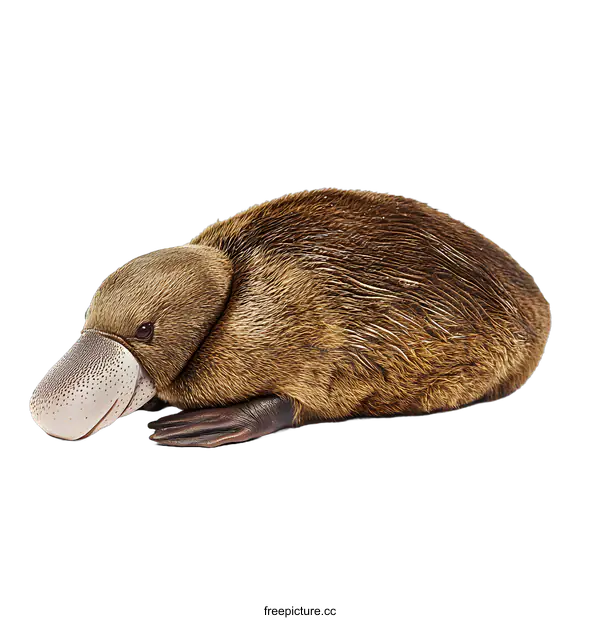 [Transparent Background PNG]Platypus Closeup on White Background