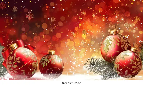 Christmas Decorations with Red and Gold Accents