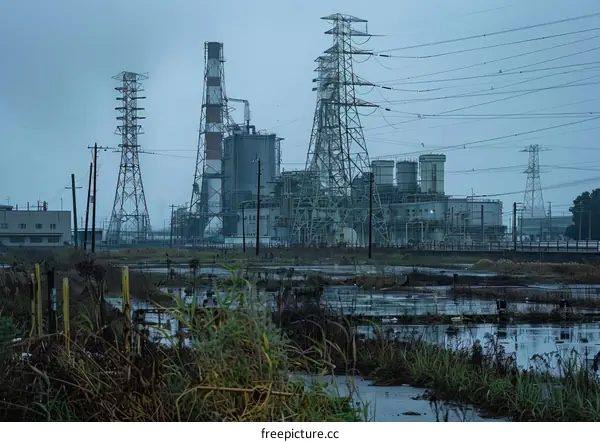 The eerie abandoned factory in the countryside