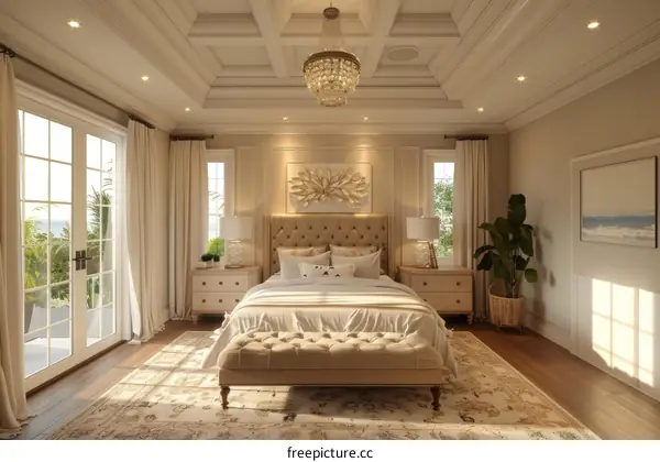 Elegant Coastal Bedroom Interior Design