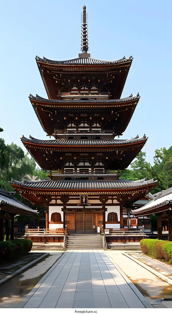 Traditional Japanese Pagoda Temple Architecture