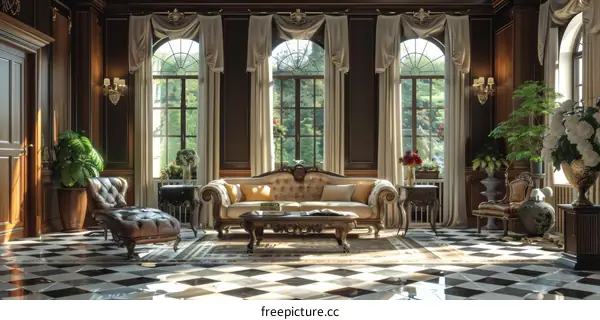 Luxurious Palace Living Room Interior