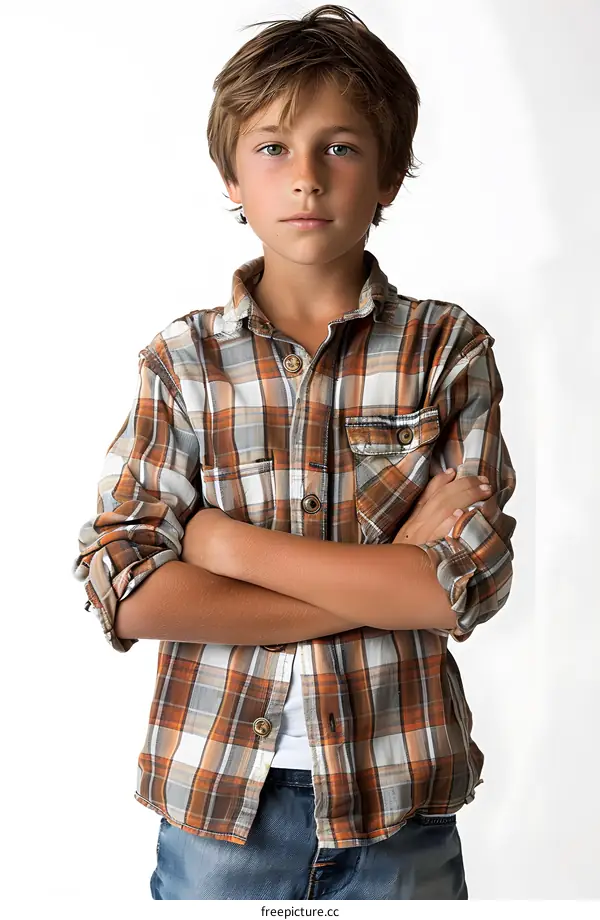 Portrait of a boy with crossed arms