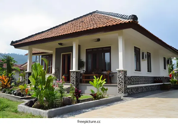 Modern Tropical House with Garden and Patio