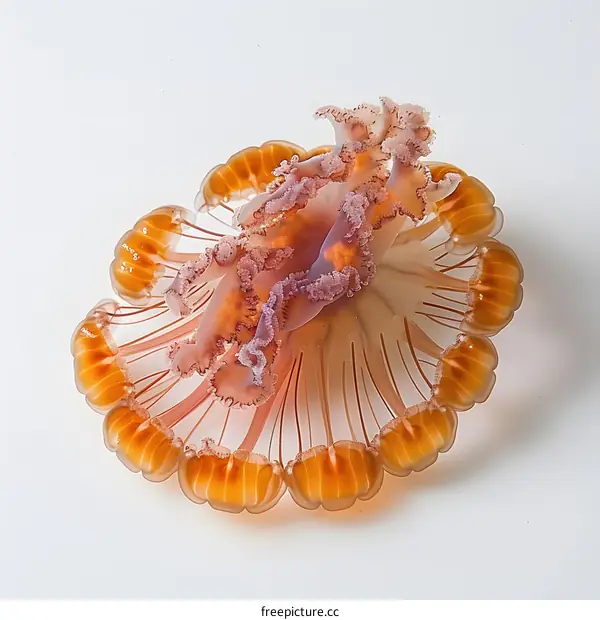 A beautiful jellyfish with orange tentacles