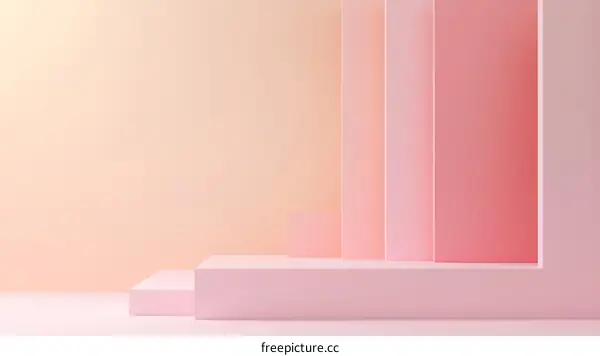 Modern Minimalist Pink Geometric Display Stand