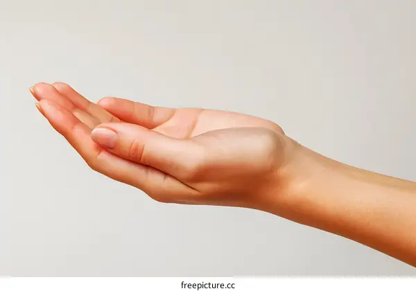 An open hand with the palm facing upwards