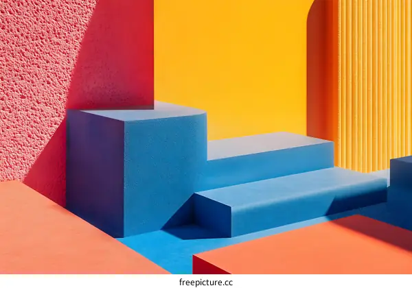 Abstract Minimalist Geometric Shapes in Vibrant Colors