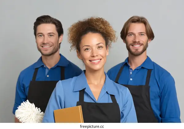 Professional Cleaning Staff Smiling Portrait