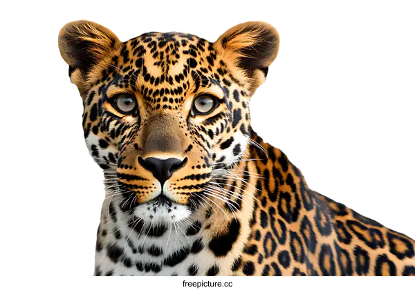 [Transparent Background PNG]Close Up Portrait of a Leopard