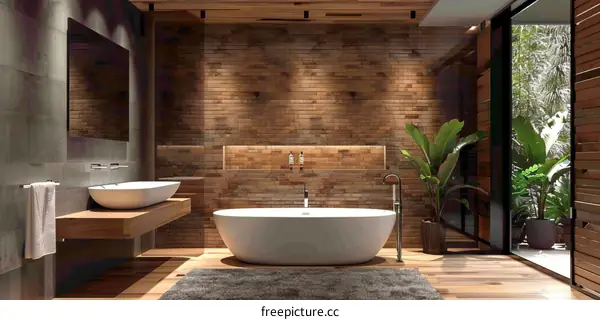 Modern Wooden Bathroom Interior Design