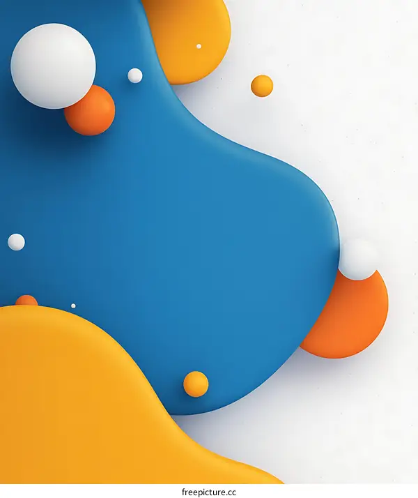 Abstract 3D Background with Blue Orange and White Shapes