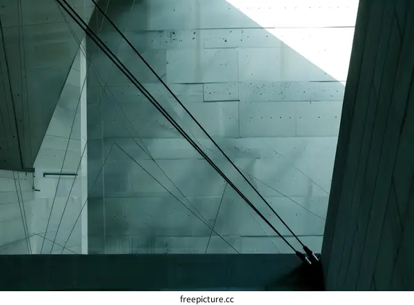 Abstract Minimalist Architectural Design with Diagonal Lines and Shadows