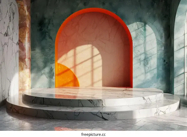 Modern Minimalist Marble Podium Display Design