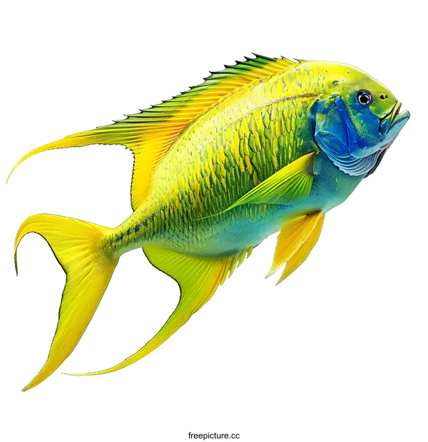 [Transparent Background PNG]Vibrant Yellow and Blue Tropical Fish