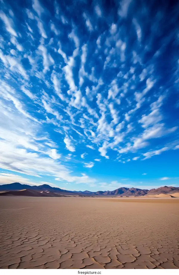 Blue sky and sand dunes in the Atacama Desert, Chile