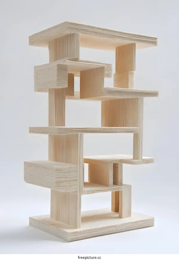 Modern Minimalist Plywood Shelf Design