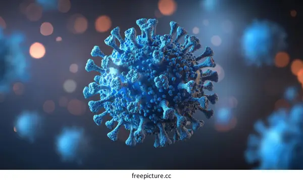 Detailed 3D Illustration of a Virus