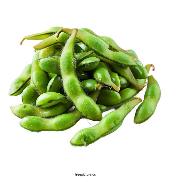 [Transparent Background PNG]Fresh green edamame beans