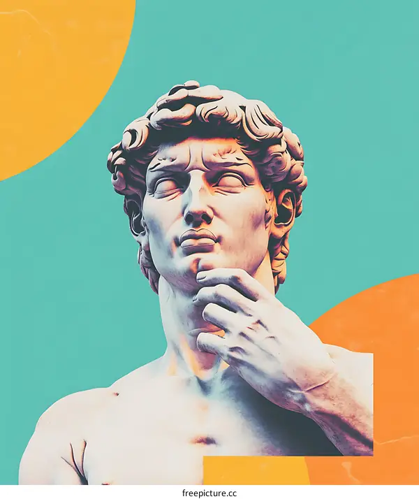 David Statue with Colorful Background