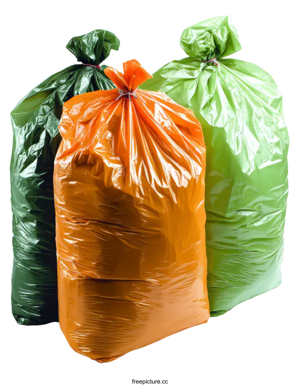 [Transparent Background PNG]Colorful Plastic Garbage Bags
