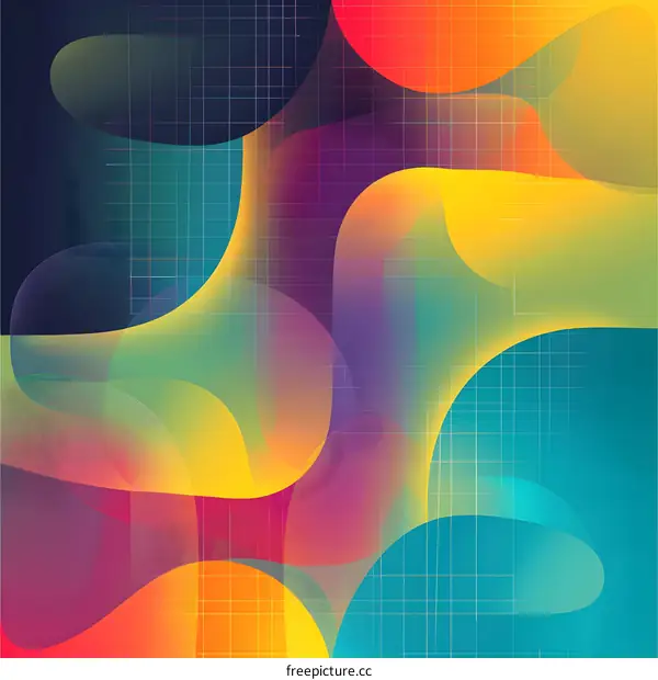 Abstract Gradient Background with Colorful Shapes