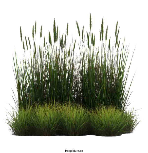 [Transparent Background PNG]Ornamental Grass Cluster on White Background